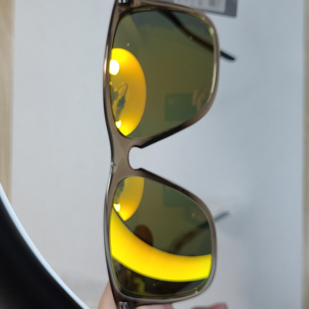 One Pair Color Pop Sunglasses-Brown w/Yellow Mirror Lenses-See Last Photo